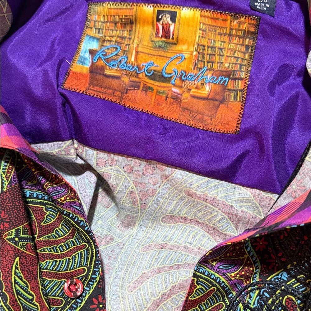 Robert Graham Vibrant Leaf Pattern Shirt